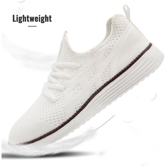 Mens Slip On Sneakers Walking Tennis White Shoes Running Gym Athletic Non Slip - Picture 4 of 6